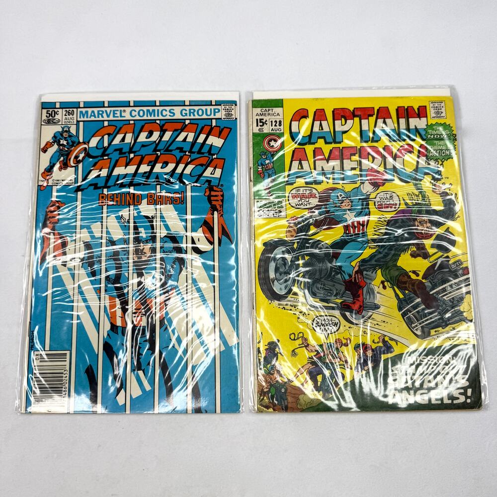 Two Vintage Captain America Comic Books
